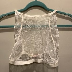 Victoria’s Secret white sheer lace bralette Large